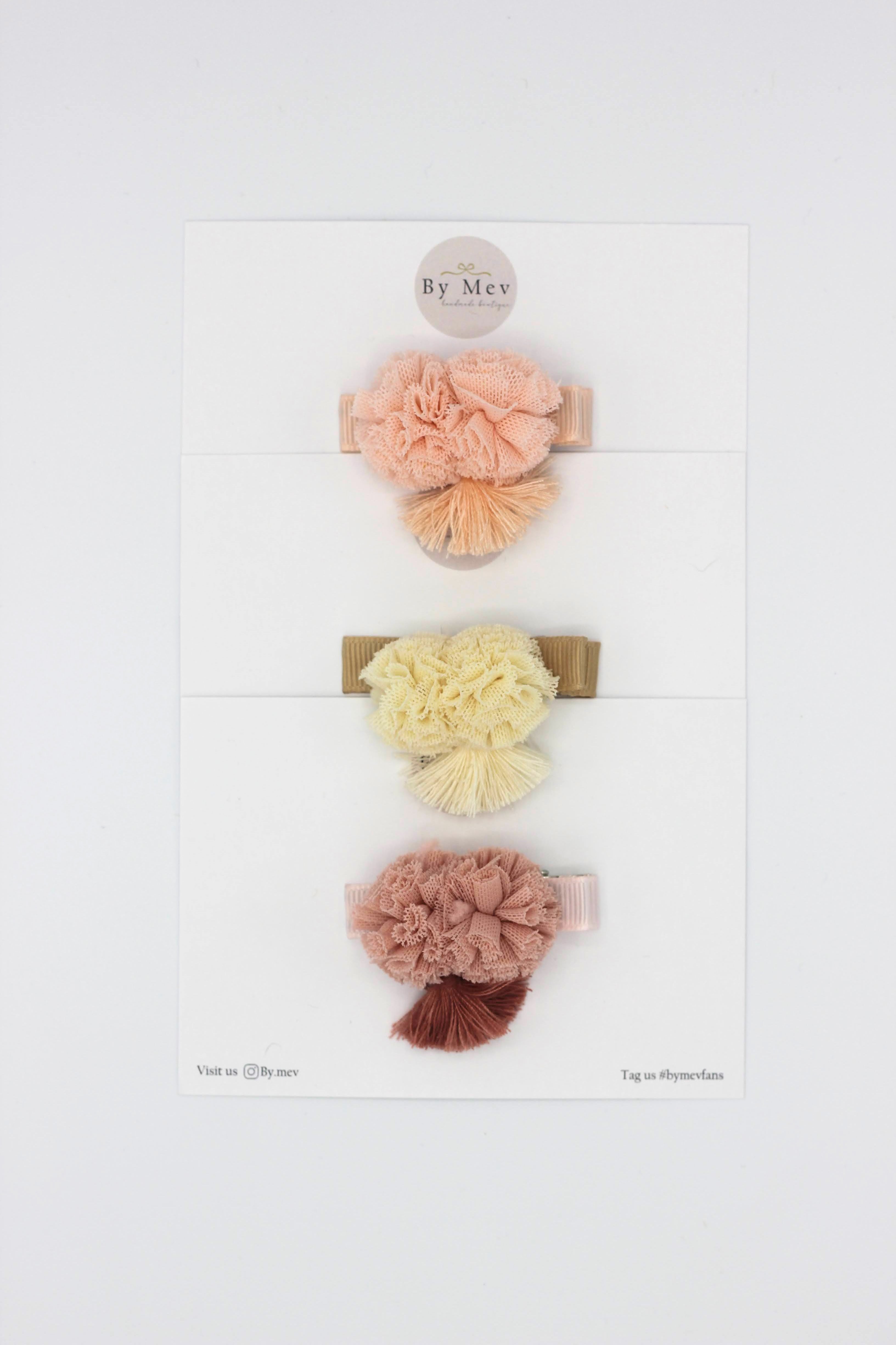 Haarklip Lace Pompom - 3 kleuren