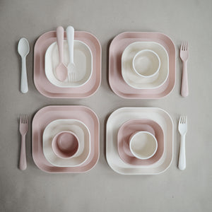 Mushie - Vierkant bord - Blush (2 stuks)