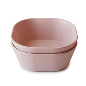 Mushie - Vierkante bowl - Blush (2 stuks)