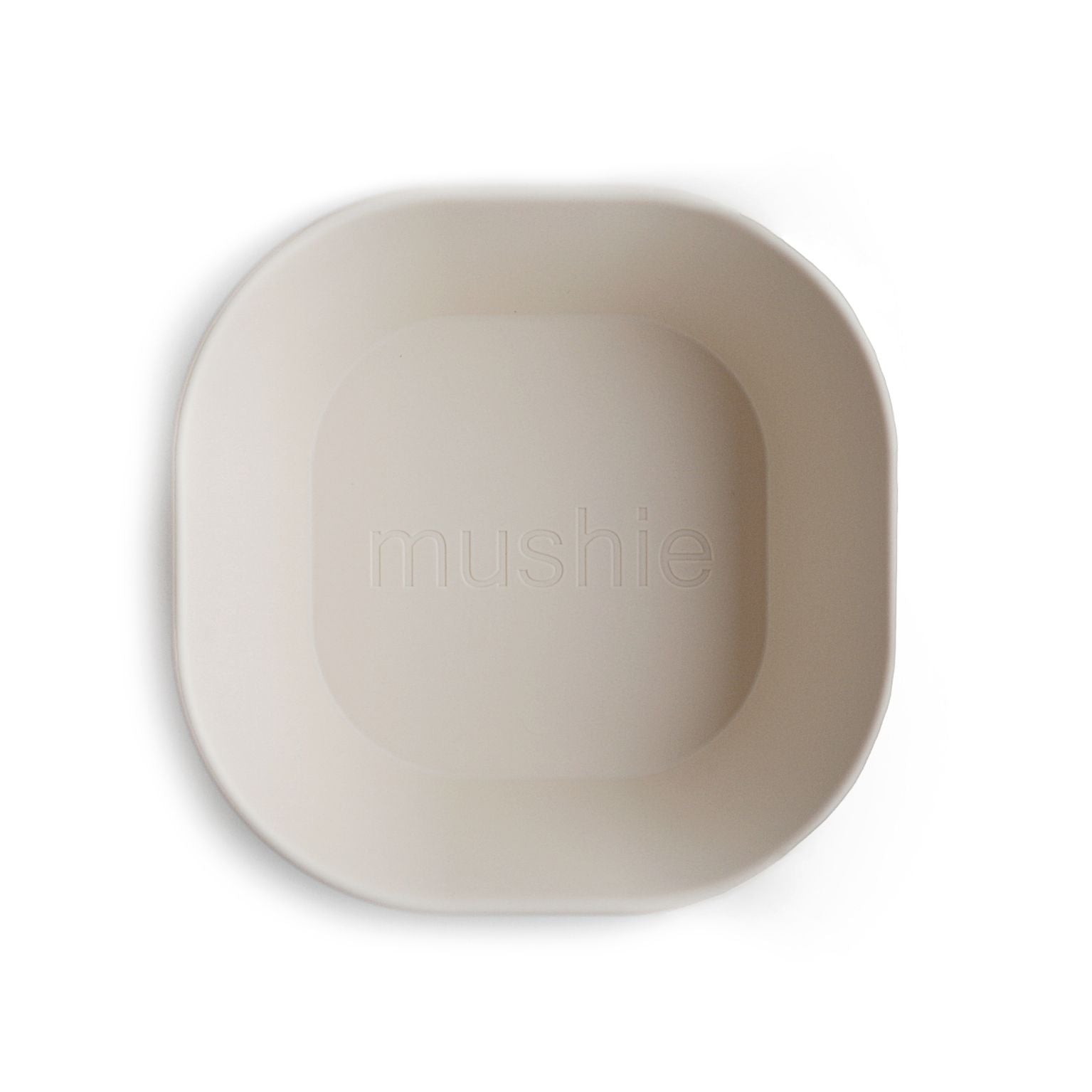 Mushie - Vierkante bowl - Ivory (2 stuks)