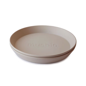 Mushie - Rond bord - Vanilla (2 stuks)