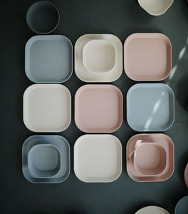Mushie - Vierkante bowl - Blush (2 stuks)