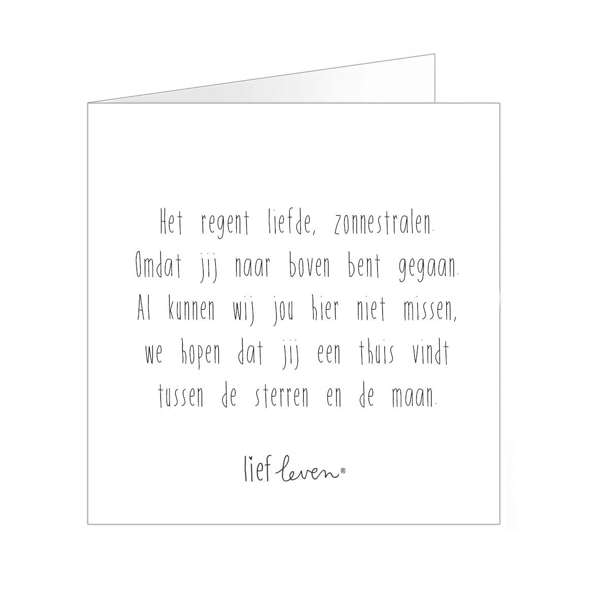 Wenskaart- Het regent liefde, zonnestralen.